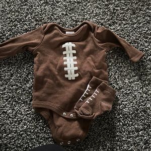 Football onesie with matching socks